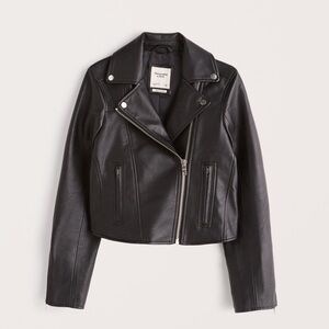 Abercrombie & Fitch Black Faux Leather Moto Jacket